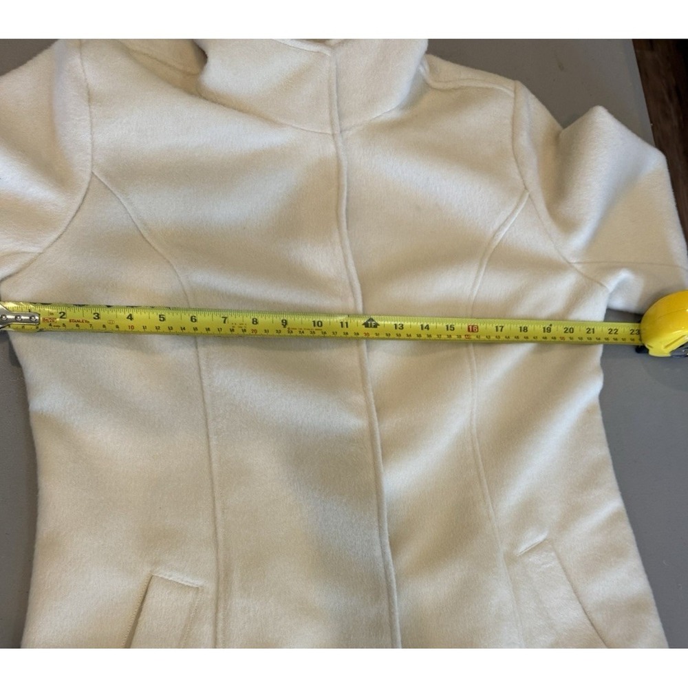 Isaac Mizrahi Womens Floral Lined Pea Coat Size 10 Cream Preppy Classic Timeless - Picture 12 of 13